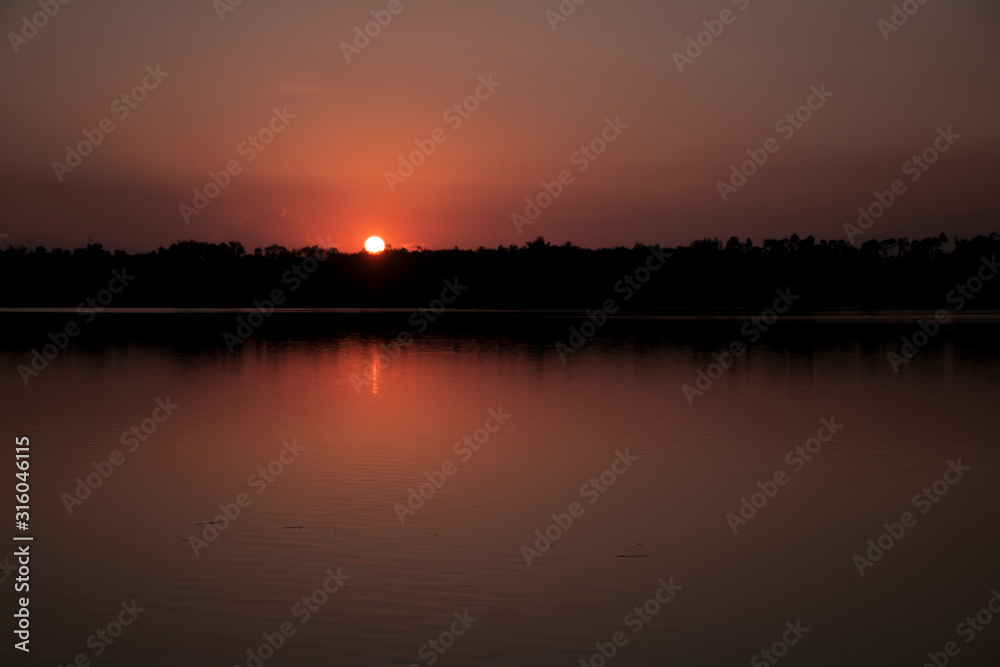 sunset over lake