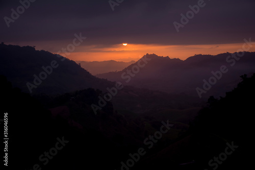 sunset in mountains