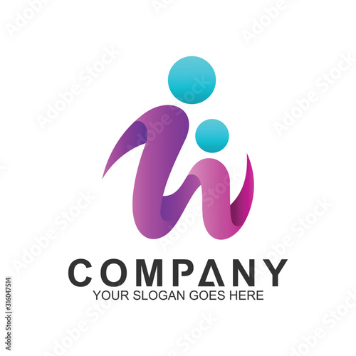 family logo, healthy people, adoption symbol, foundation and community care icon, parents and children vector, helping logo