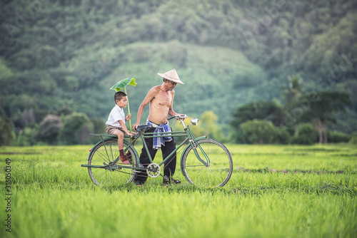 Biker family father and son