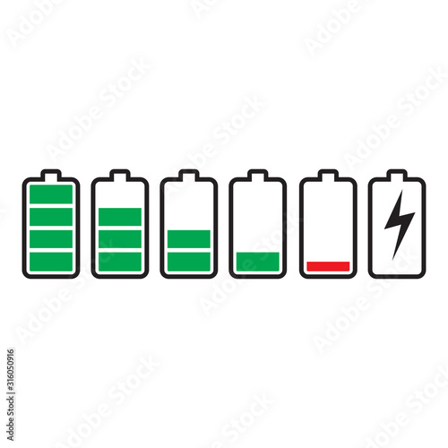 a set battery icon, battery pack icon