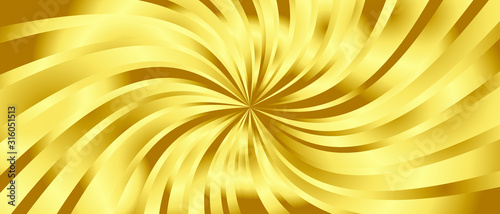Golden Swirling radial vortex vector background