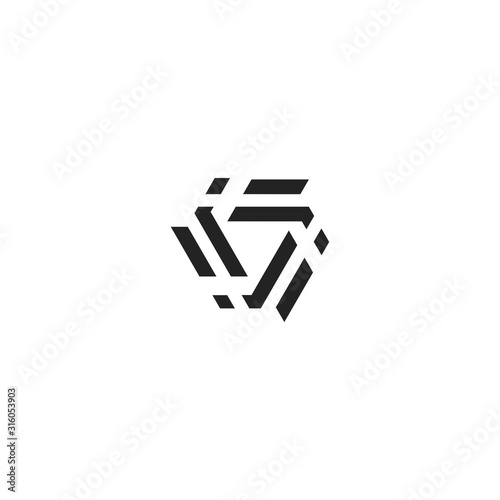 Modern trinity Vector Logo Letter I. I Letter Design Vector