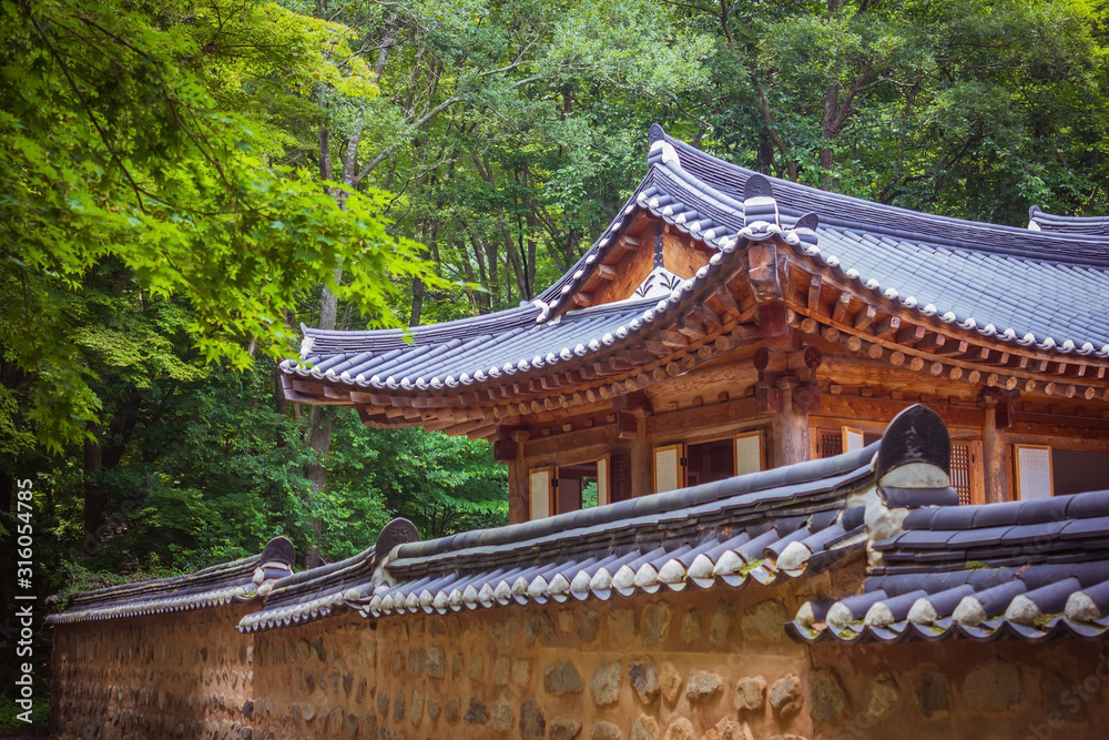 Buddhist monastery, roof.