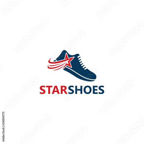 Star Shoes Logo Template Design