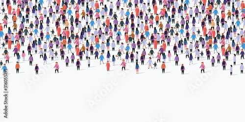Large group of people on white background. People communication concept.