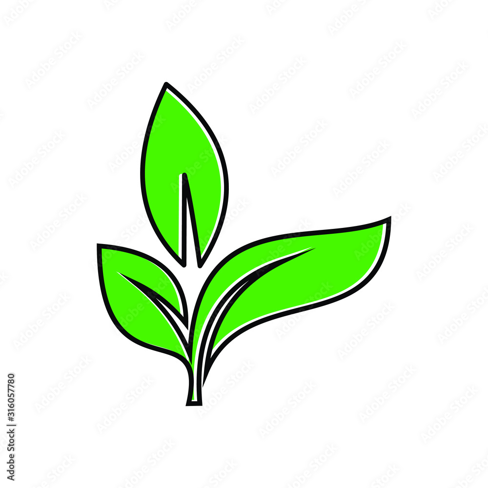 Leaves icon vector set isolated on white background. Various shapes of green trees and plants. Elements for eco and bio logos. Leaves icon vector set isolated on white background. Various shapes of green trees and plants. Elements for eco and bio logos.
