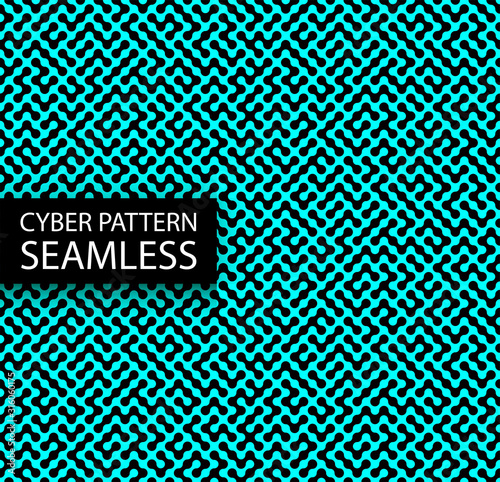 Seamless cyber pattern. Circuit board texture. Digital high tech style vector background