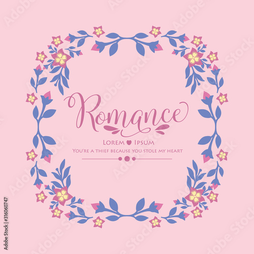 Romantic pattern pink flower frame, for elegant romance invitation card decoration. Vector © StockFloral