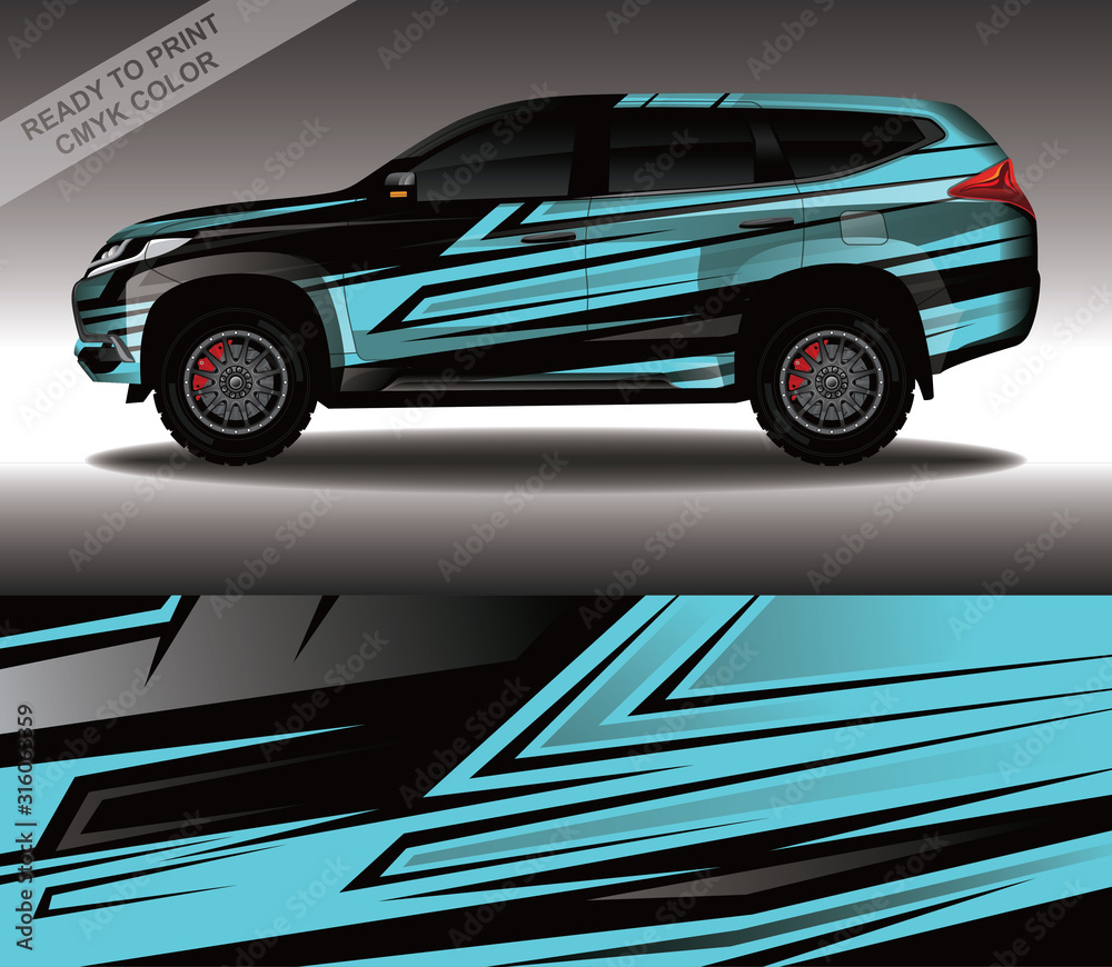Car wrap decal design vector, custom livery race rally car vehicle sticker and tinting. Car wrap decal design vector, custom livery race rally car vehicle sticker and tinting.