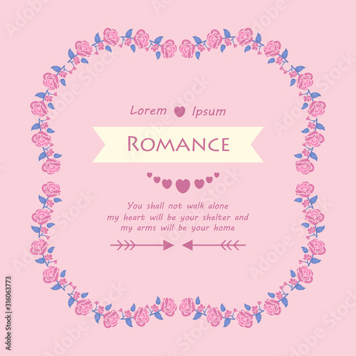 Wallpaper design for romance greeting card, with seamless style of leaf and floral frame. Vector © StockFloral