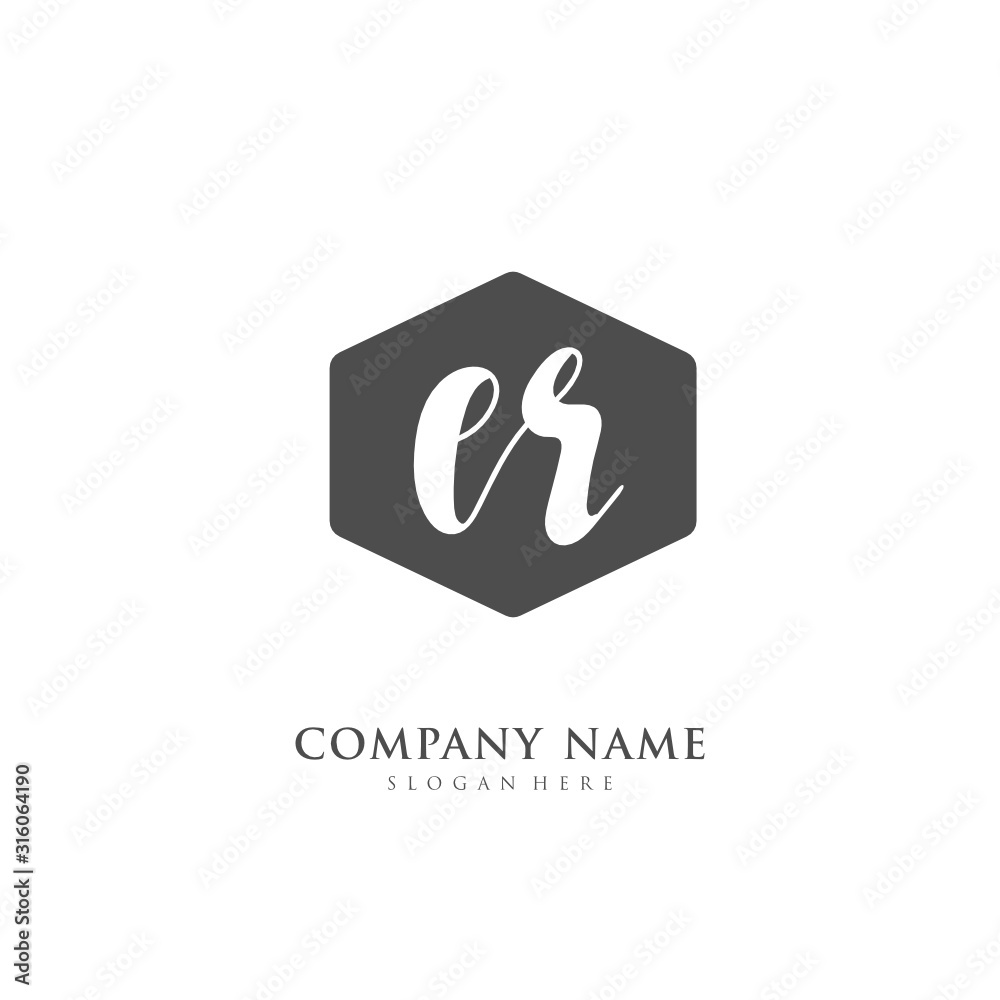 Handwritten initial letter E R ER for identity and logo. Vector logo template with handwriting and signature style. Handwritten initial letter E R ER for identity and logo. Vector logo template with handwriting and signature style.