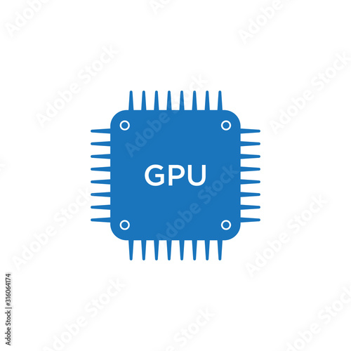 GPU icon. Circuit board. vector illustration