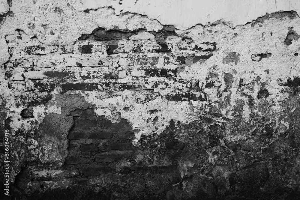 photos of old brick wall in black and white perfect for background