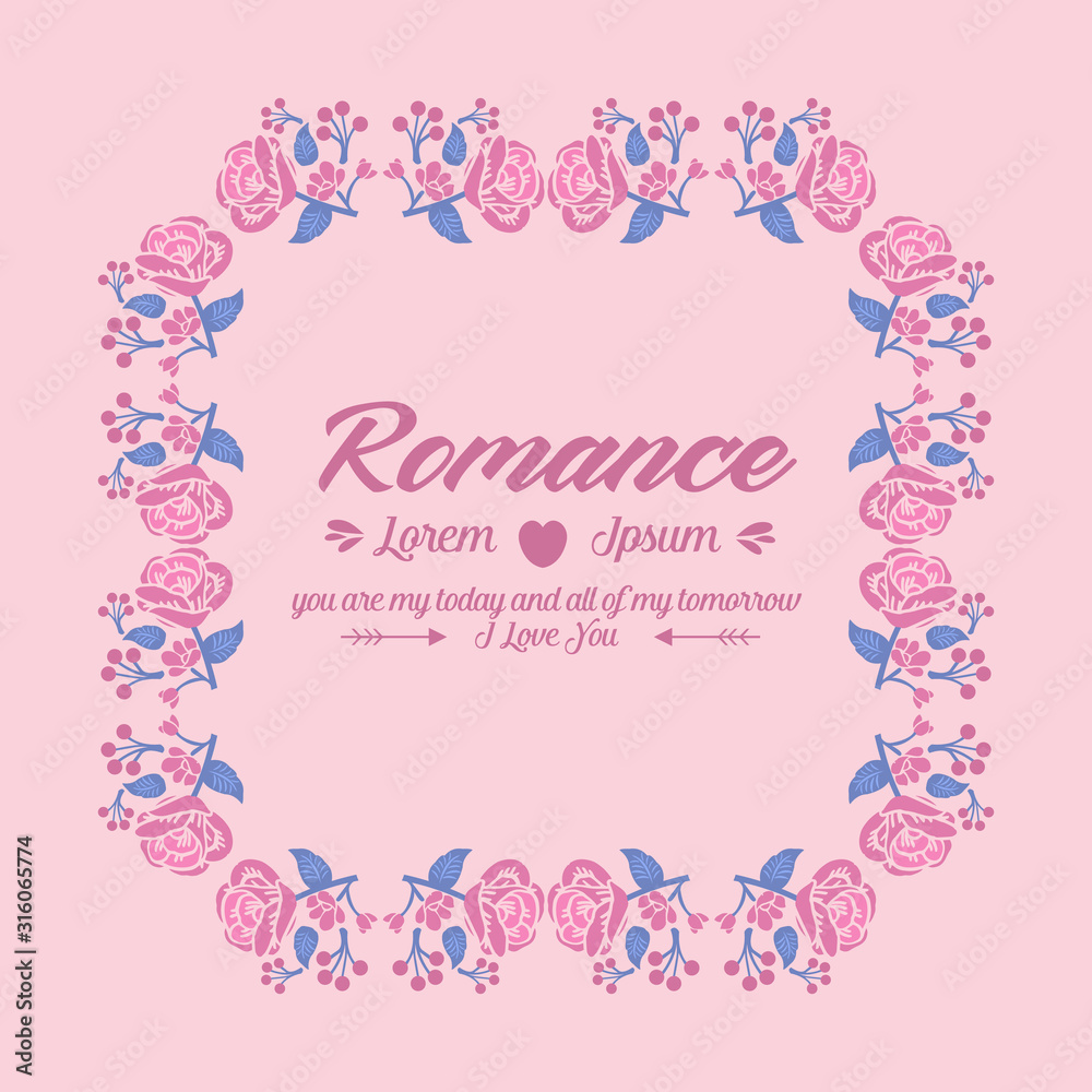 Beautiful crowd of leaf and floral frame, for elegant romance invitation card template design. Vector
