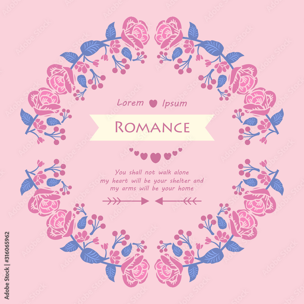 Beautiful crowd of leaf and floral frame, for elegant romance invitation card template design. Vector