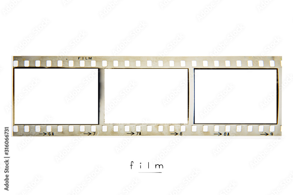 (35 mm) film frame.With white space