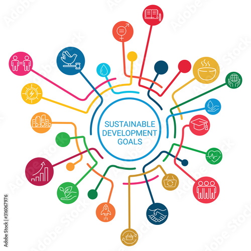 Icons Set .Sustainable Development Goals. 