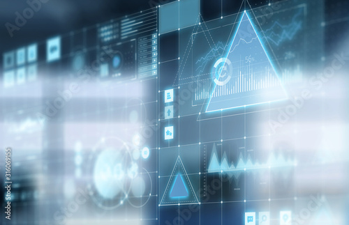 Innovative technology background. Mixed media