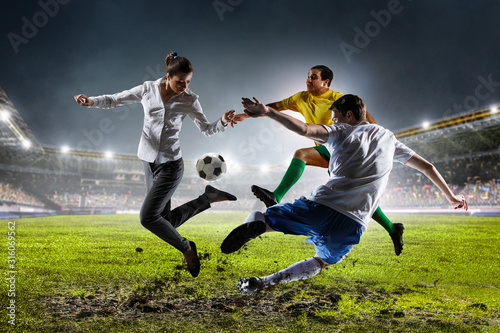 Playing team games. Mixed media © Sergey Nivens
