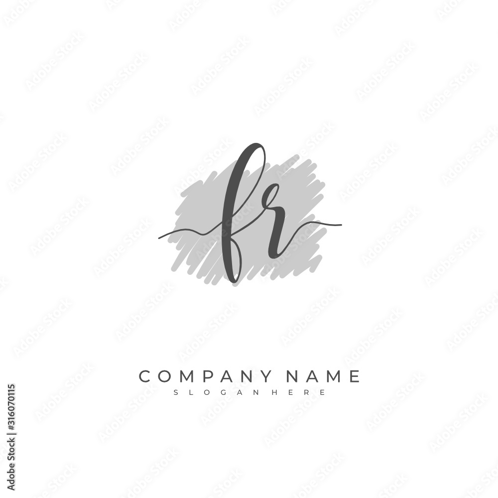 Handwritten initial letter F R FR for identity and logo. Vector logo template with handwriting and signature style. Handwritten initial letter F R FR for identity and logo. Vector logo template with handwriting and signature style.
