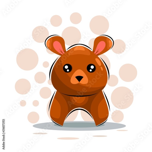 brown bear mascot cartoon design vector