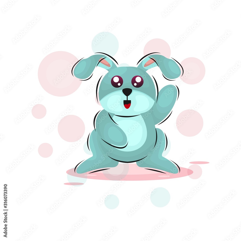 cute rabbit mascot cartoon design vector