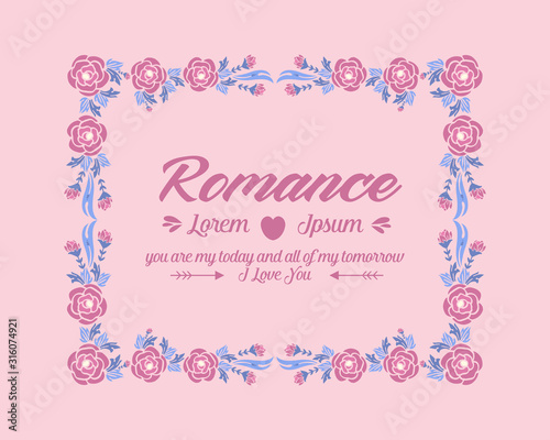 Beautiful Decoration of leaf and floral frame, for romance invitation card wallpaper design. Vector © StockFloral