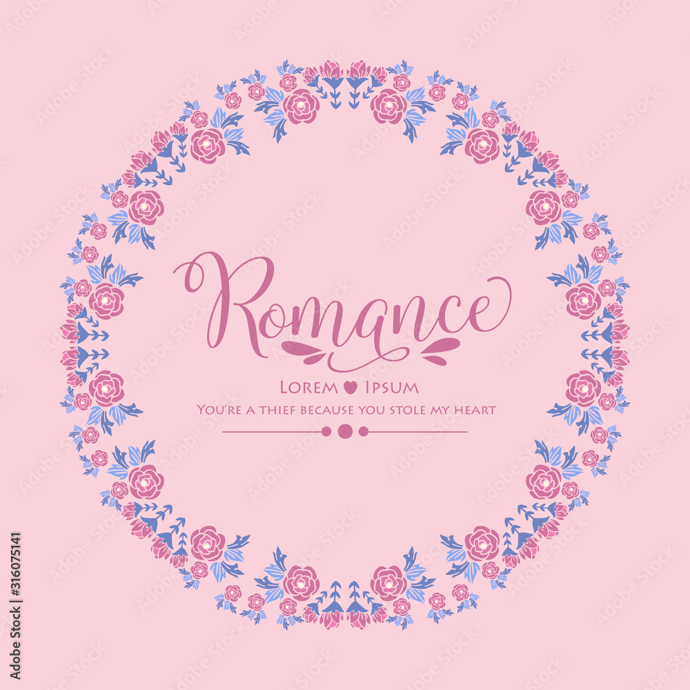 Beautiful Decoration of leaf and floral frame, for romance invitation card wallpaper design. Vector Beautiful Decoration of leaf and floral frame, for romance invitation card wallpaper design. Vector