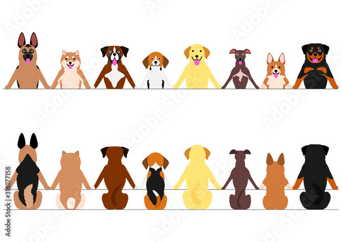 smiling dogs border set, front and back