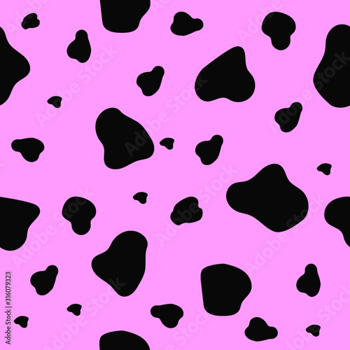 Dark gray spots on the pink background vector illustration. Seamless pattern.