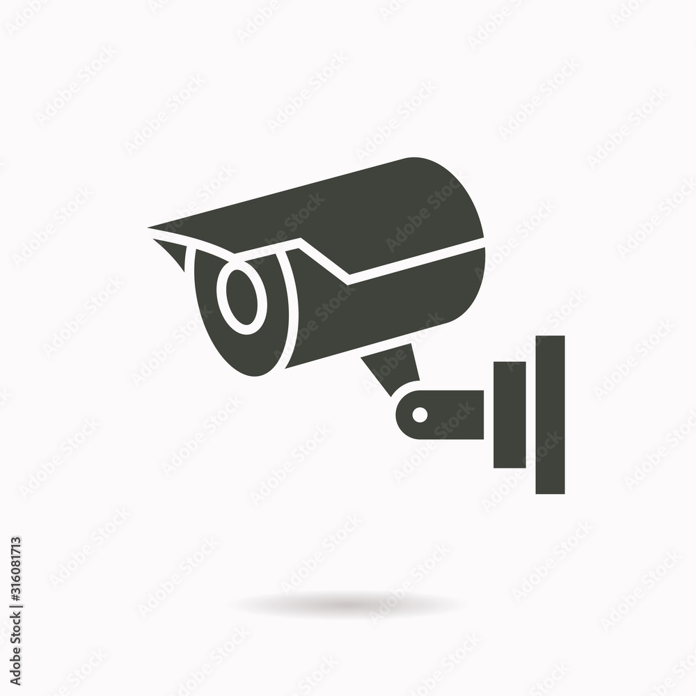Security camera icon. Vector illustration for graphic and web design. Security camera icon. Vector illustration for graphic and web design.