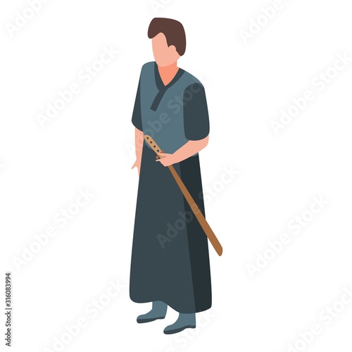 Knight samurai icon. Isometric of knight samurai vector icon for web design isolated on white background