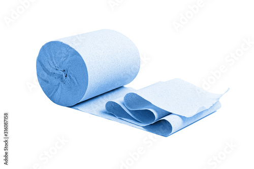 Toilet paper roll on a white background.