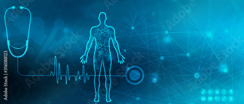 2d illustration Human Male Muscle Body