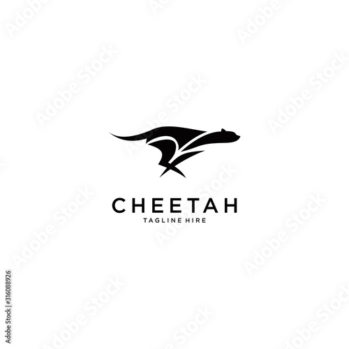cheetah head logo.Wild cat emblem design editable for your business.Vector illustration.