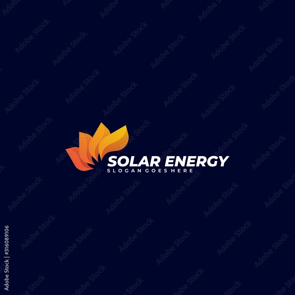 Vector Logo Illustration Solar Energy Gradient Colorful