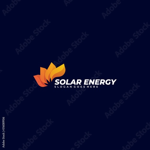 Vector Logo Illustration Solar Energy Gradient Colorful