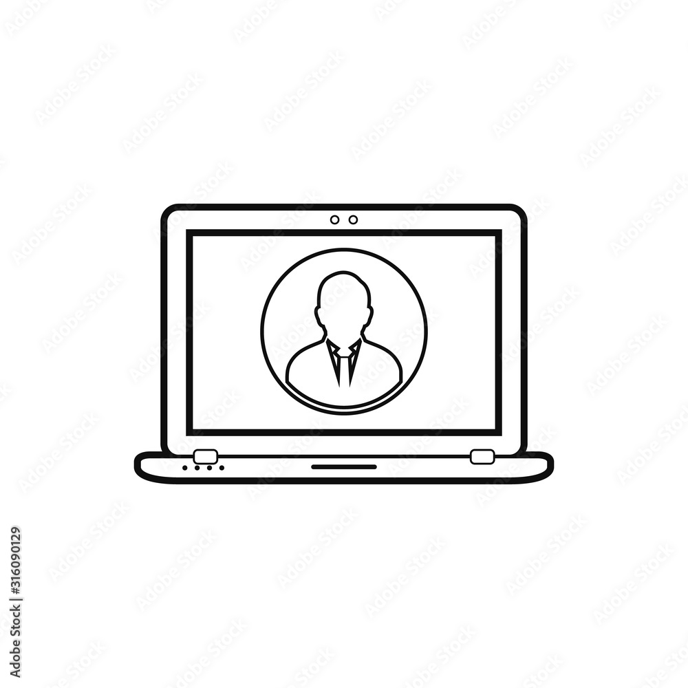 Online Business line icon. Flat style vector EPS. Online Business line icon. Flat style vector EPS.