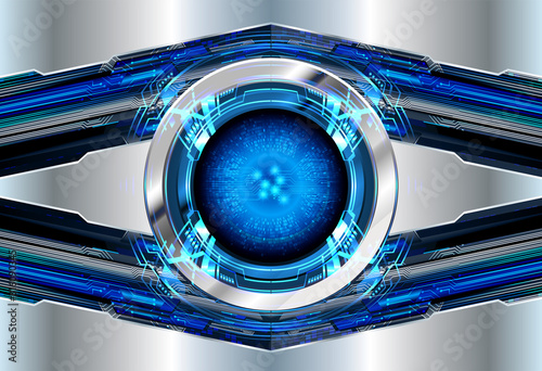 Blue eye cyber circuit future technology concept background