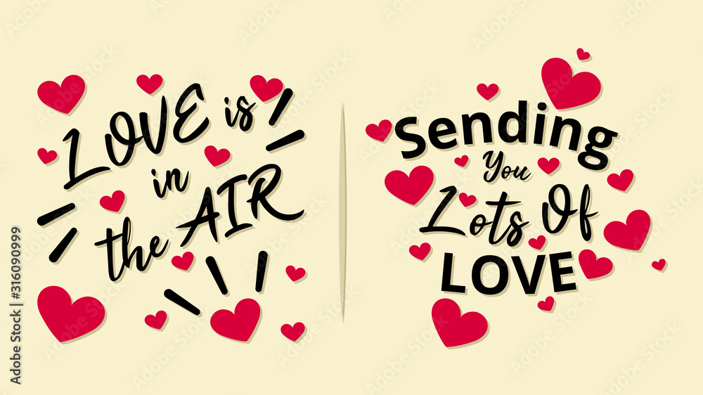 Love typography stickers design- Vector illustration