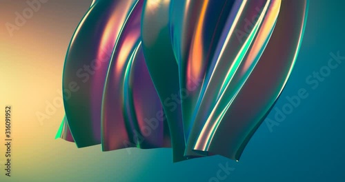 Beautiful luxury smooth backdrop with fabric drapery and waves, VJ (endless, loop), 4k. 3d illustration, 3d rendering.