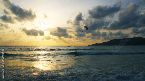 Sunset on a tropical beach  sunset sky  sunset sea  seascape  Thailand