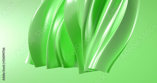 Beautiful luxury smooth backdrop with fabric drapery and waves, VJ (endless, loop), 4k. 3d illustration, 3d rendering.