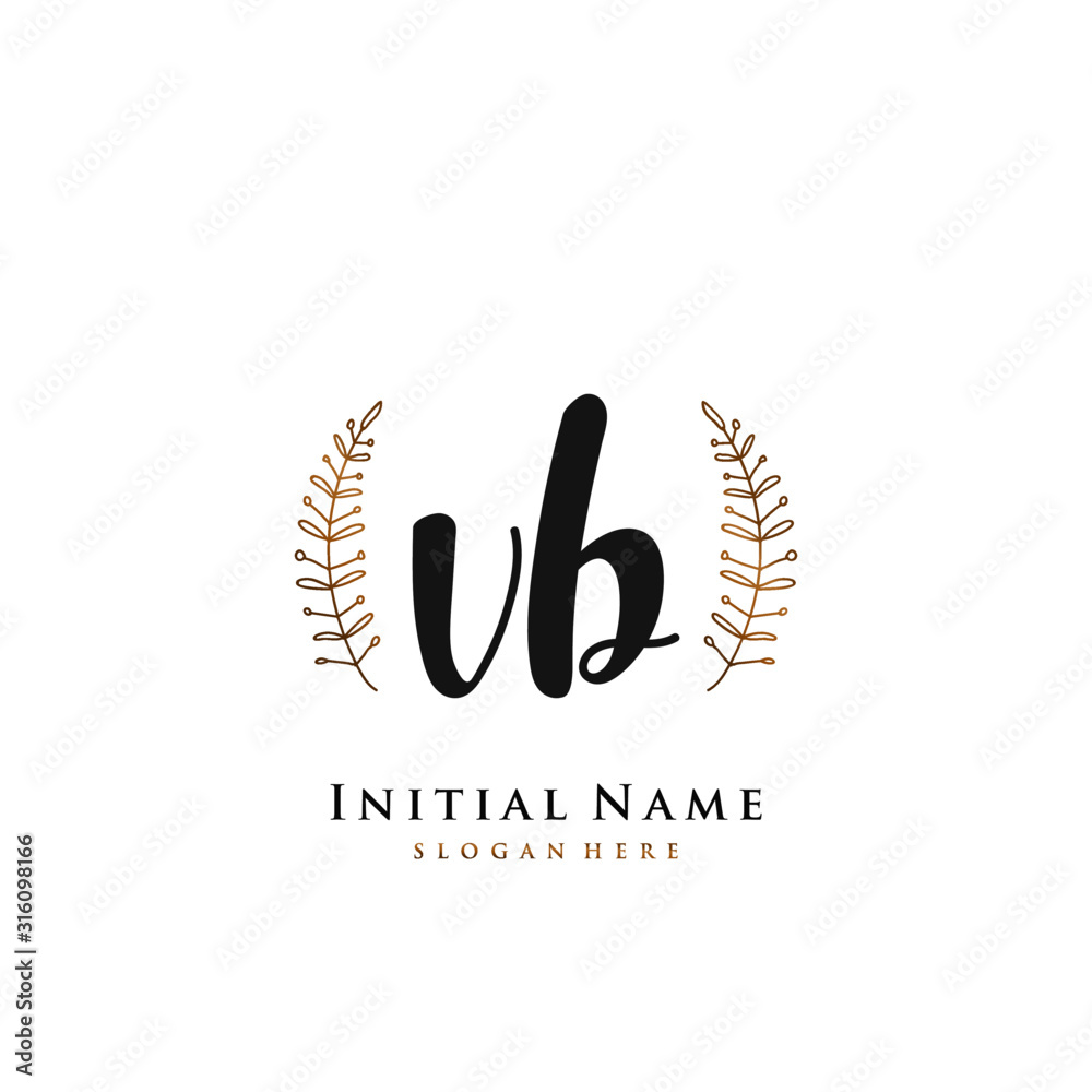 VB Initial handwriting logo vector VB Initial handwriting logo vector