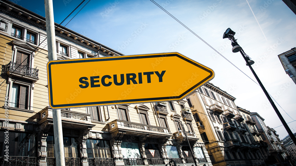 Obraz premium Street Sign to Security
