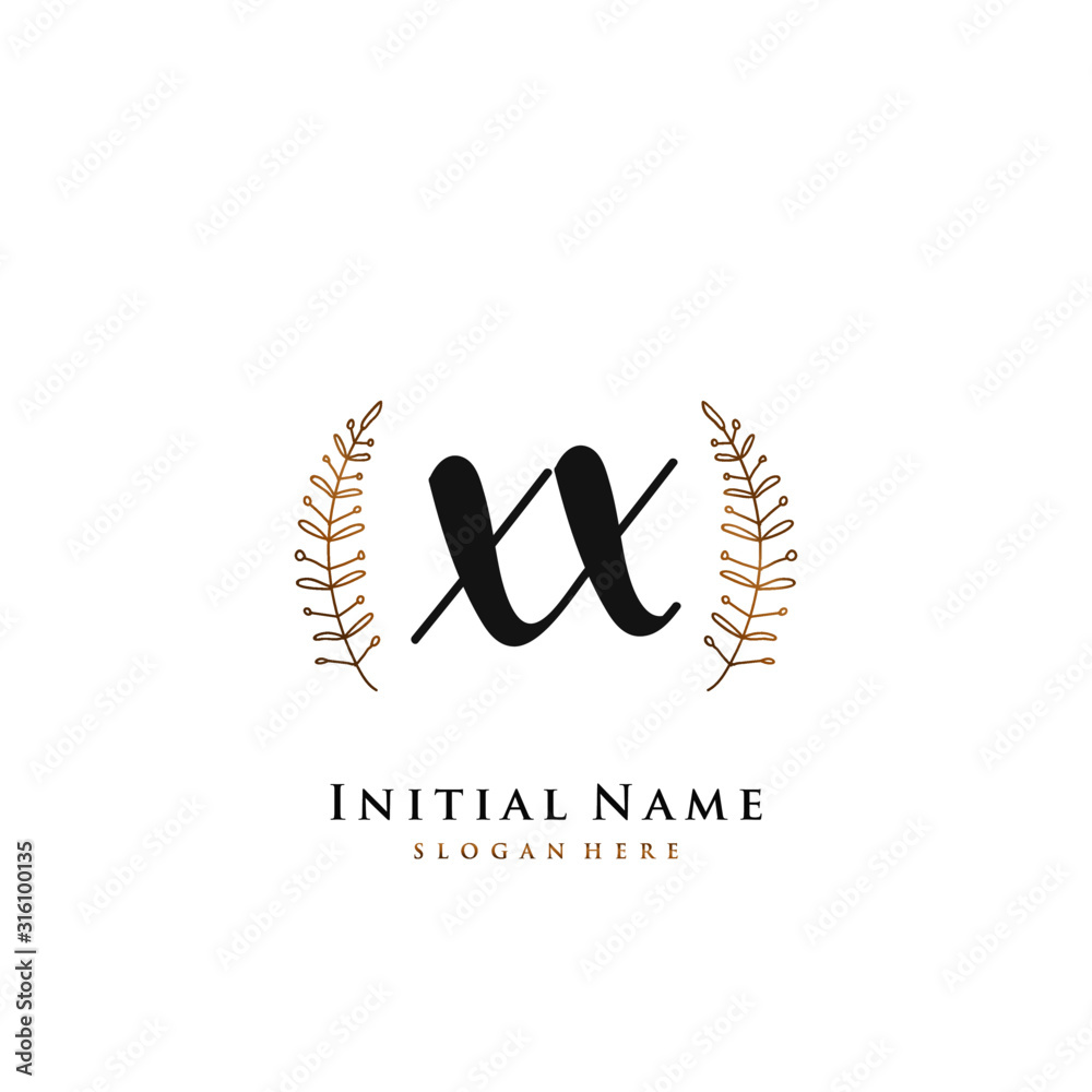XX Initial handwriting logo vector	