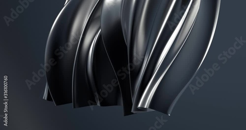 Beautiful luxury smooth backdrop with fabric drapery and waves, VJ (endless, loop), 4k. 3d illustration, 3d rendering.
