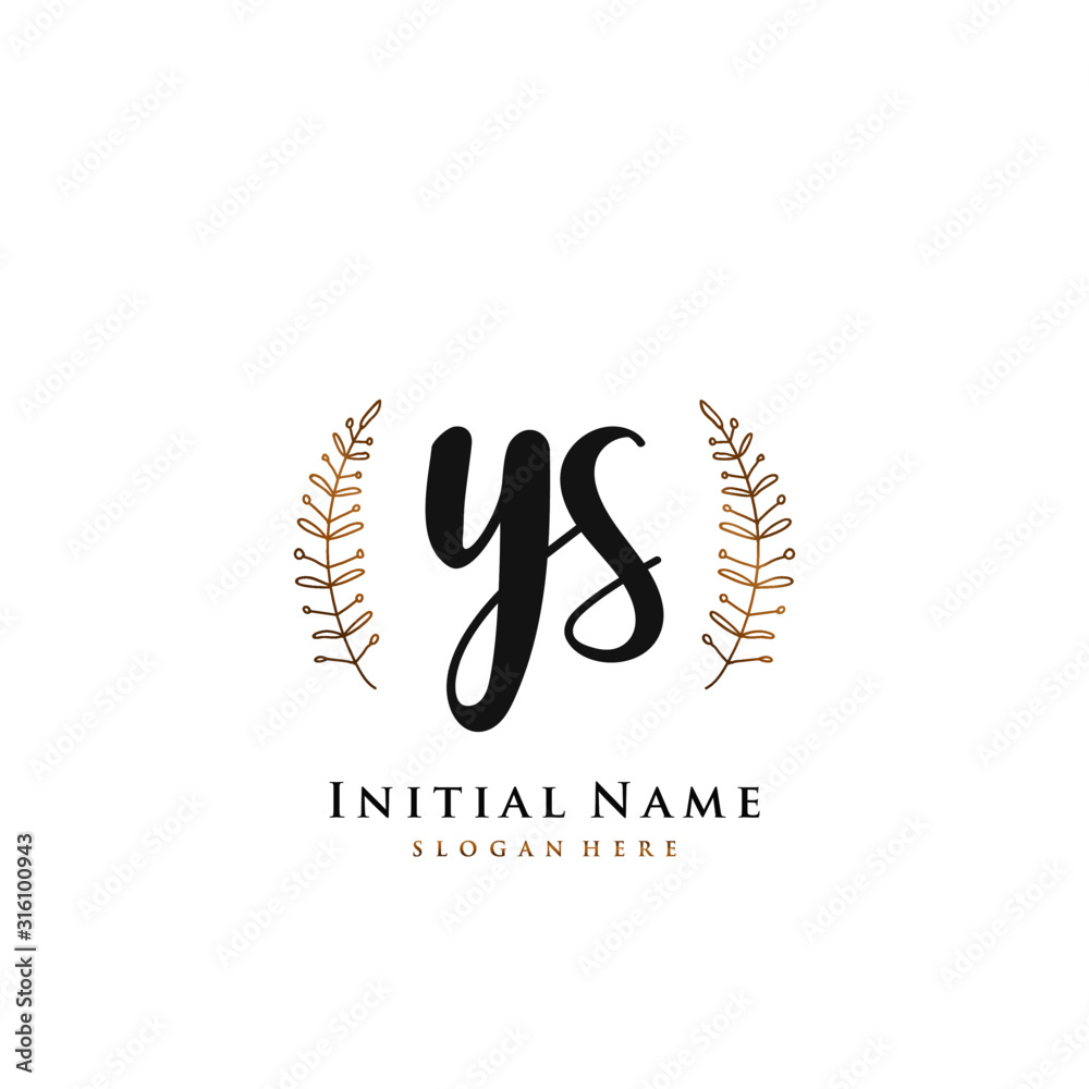 YS Initial handwriting logo vector	