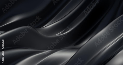 Beautiful luxury smooth backdrop with fabric drapery and waves, VJ (endless, loop), 4k. 3d illustration, 3d rendering.